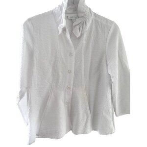 Habitat Clothes To Live In Shirt Jacket Cotton Blend Buttons City Artsy White XS
